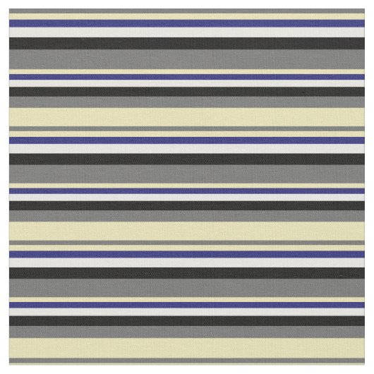 Dim Gray, Tan, Midnight Blue, White und Black Stoff (Nahaufnahme)
