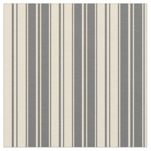 Dim Gray und Beige Streifen Stoff