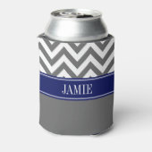 Dim Grey White LG Monogram Zickzack Navy Name Dosenkühler (Kanne Rückseite)