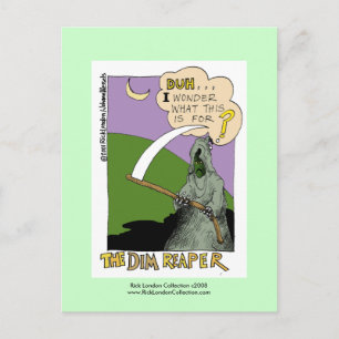 Dim Sensenmann Halloween Funny Cartoon Post Card Postkarte