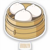 Dim sum Cartoon Illustration Aufkleber (Vorderseite)
