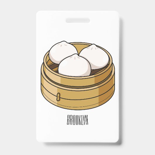 Dim sum Cartoon Illustration Ausweis (Vorderseite)
