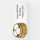 Dim sum Cartoon Illustration Banner (Vertikal)