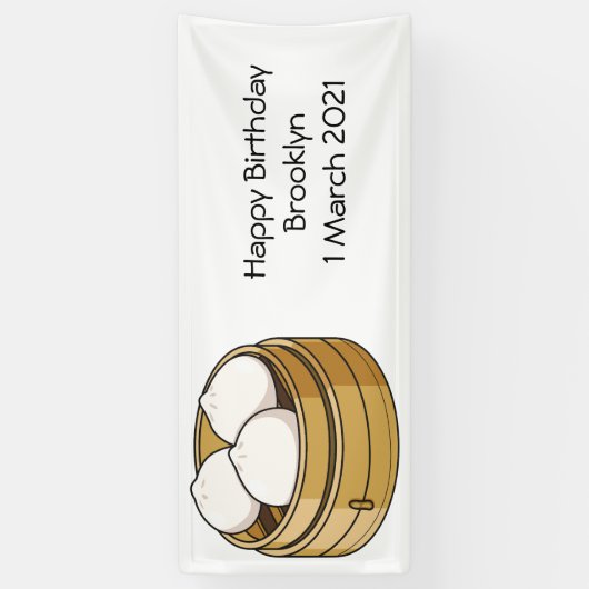 Dim sum Cartoon Illustration Banner (Vertikal)