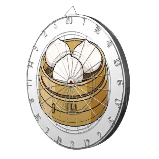 Dim sum Cartoon Illustration Dartscheibe (Vorderseite rechts)