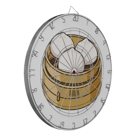 Dim sum Cartoon Illustration Dartscheibe (Vorderseite Links)