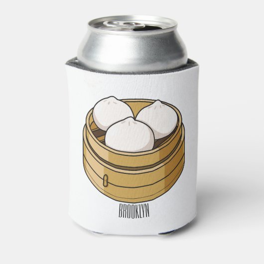 Dim sum Cartoon Illustration Dosenkühler (Kanne Rückseite)