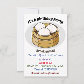 Dim sum Cartoon Illustration Einladung