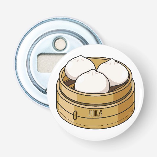 Dim sum Cartoon Illustration Flaschenöffner (Vorderseite)