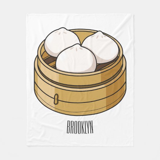 Dim sum Cartoon Illustration Fleecedecke (Vorderseite)