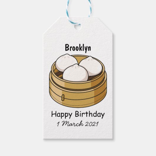 Dim sum Cartoon Illustration Geschenkanhänger (Vorderseite)