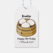 Dim sum Cartoon Illustration Geschenkanhänger (Rückseite)
