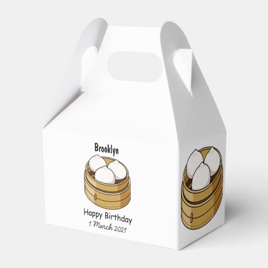 Dim sum Cartoon Illustration Geschenkschachtel (Rückseite)