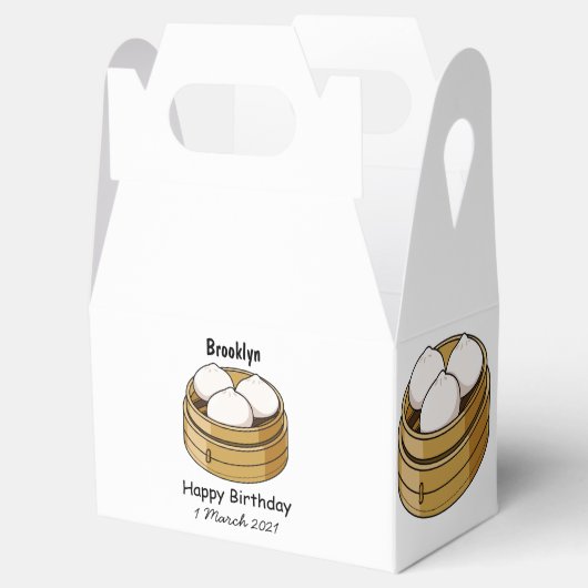 Dim sum Cartoon Illustration Geschenkschachtel (Geöffnet)