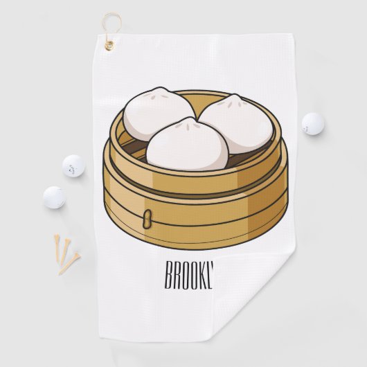 Dim sum Cartoon Illustration Golfhandtuch (Insitu)