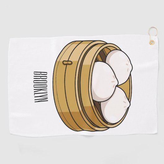 Dim sum Cartoon Illustration Golfhandtuch (Horizontal)