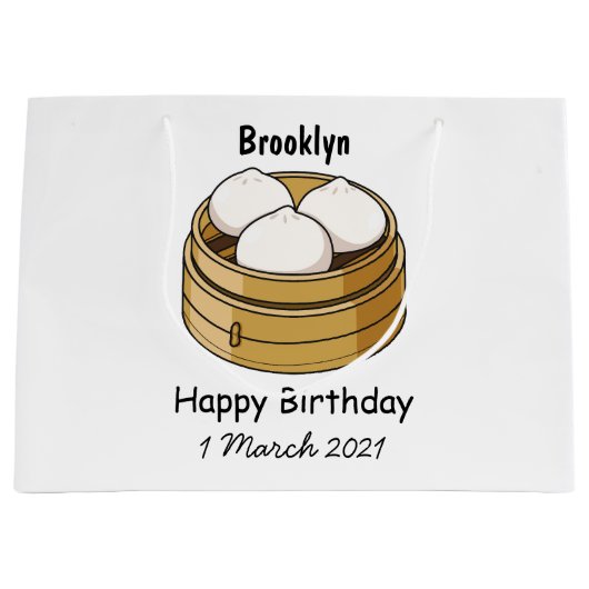 Dim sum Cartoon Illustration Große Geschenktüte (Vorderseite)