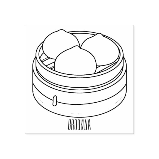 Dim sum Cartoon Illustration Gummistempel (Prägung)