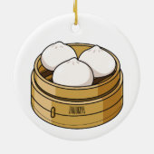 Dim sum Cartoon Illustration Keramik Ornament (Hinten)