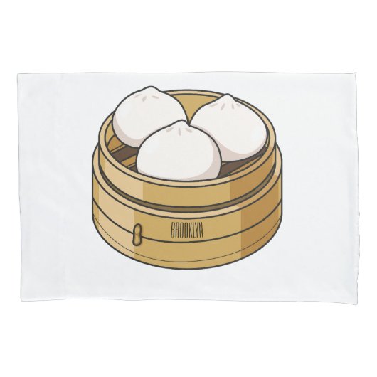 Dim sum Cartoon Illustration Kissenbezug (Vorderseite)
