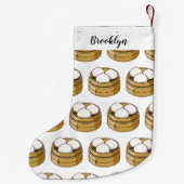 Dim sum Cartoon Illustration Kleiner Weihnachtsstrumpf (Rückseite)