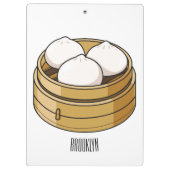 Dim sum Cartoon Illustration Klemmbrett (Rückseite)