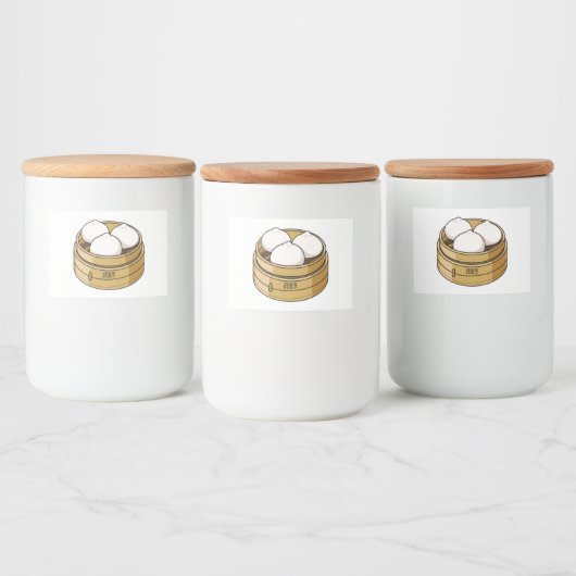 Dim sum Cartoon Illustration Lebensmitteletikett (Flaschen)