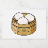 Dim sum Cartoon Illustration Lebensmitteletikett (Einzelnes Label)