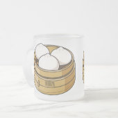 Dim sum Cartoon Illustration Mattglastasse (Vorderseite Links)