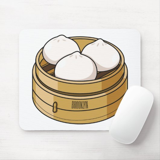 Dim sum Cartoon Illustration Mousepad (Mit Mouse)
