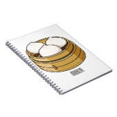 Dim sum Cartoon Illustration Notizblock (Rechte Seite)