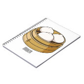 Dim sum Cartoon Illustration Notizblock (Linke Seite)