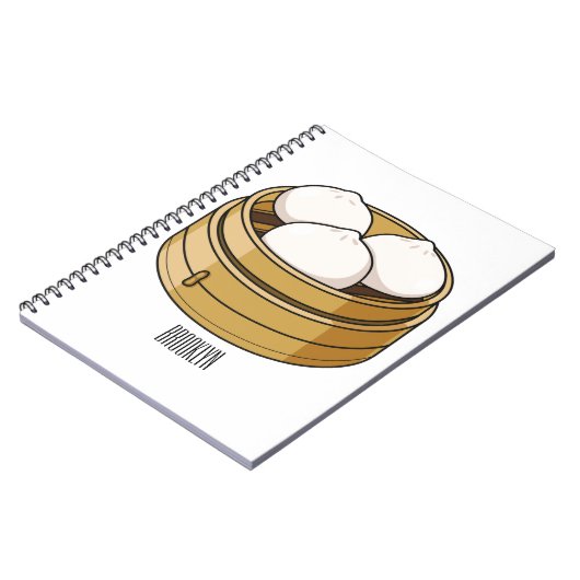 Dim sum Cartoon Illustration Notizblock (Linke Seite)