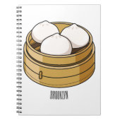 Dim sum Cartoon Illustration Notizblock (Vorderseite)