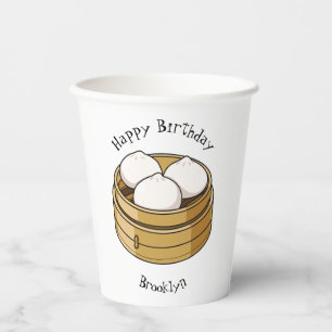 Dim sum Cartoon Illustration Pappbecher