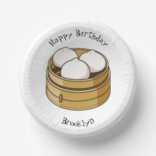 Dim Sum Cartoon-Illustration Pappteller