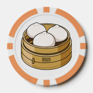 Dim sum Cartoon Illustration Pokerchips
