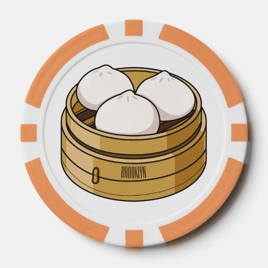 Dim sum Cartoon Illustration Pokerchips (Vorderseite)