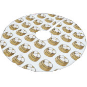 Dim sum Cartoon Illustration Polyester Weihnachtsbaumdecke (Schrägansicht)