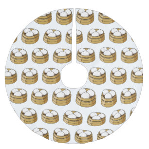 Dim sum Cartoon Illustration Polyester Weihnachtsbaumdecke