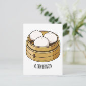 Dim sum Cartoon Illustration Postkarte (Stehend Vorderseite)