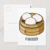 Dim sum Cartoon Illustration Postkarte (Vorne/Hinten)