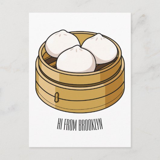 Dim sum Cartoon Illustration Postkarte (Vorderseite)