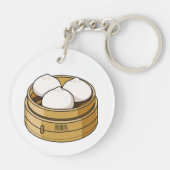 Dim sum Cartoon Illustration Schlüsselanhänger (Rückseite)