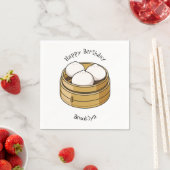 Dim sum Cartoon Illustration Serviette (Beispiel)