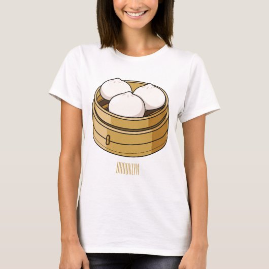 Dim sum Cartoon Illustration T-Shirt (Vorderseite)