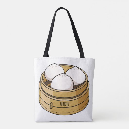 Dim sum Cartoon Illustration Tasche (Rückseite)