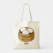 Dim sum Cartoon Illustration Tragetasche (Rückseite)