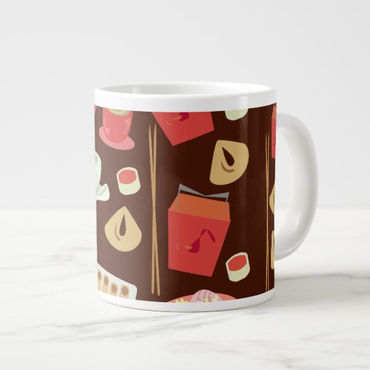 Dim Sum Deluxe Fun Food Pattern Time Jumbo-Tasse (Vorderseite Rechts)