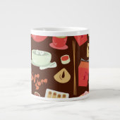 Dim Sum Deluxe Fun Food Pattern Time Jumbo-Tasse (Vorderseite)